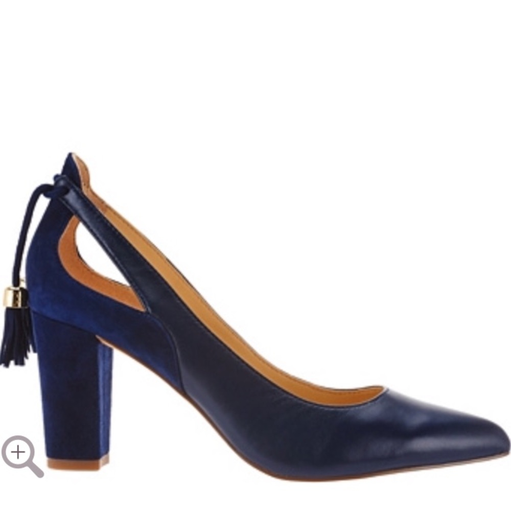 C. Wonder Charlotte navy leather tassel pump sz 11